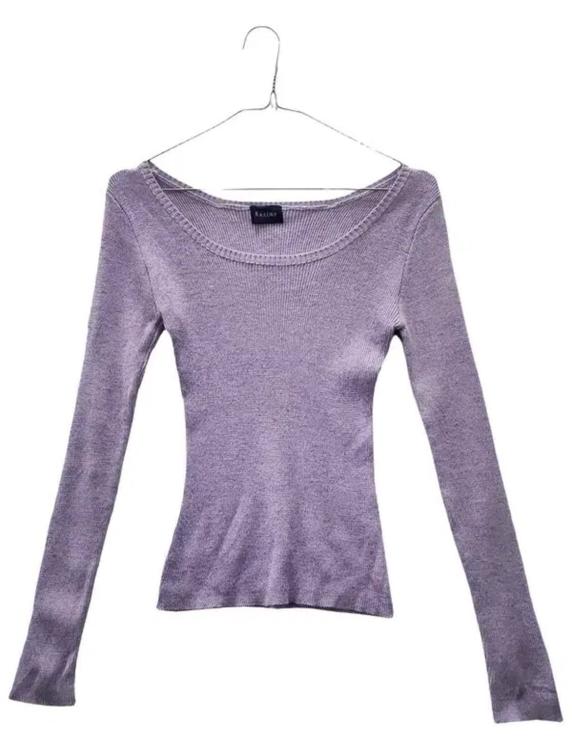 BASIQUQ 빈티지 Y2K  라이트 퍼플 글리터 니트쭉티  | M 상품이미지1