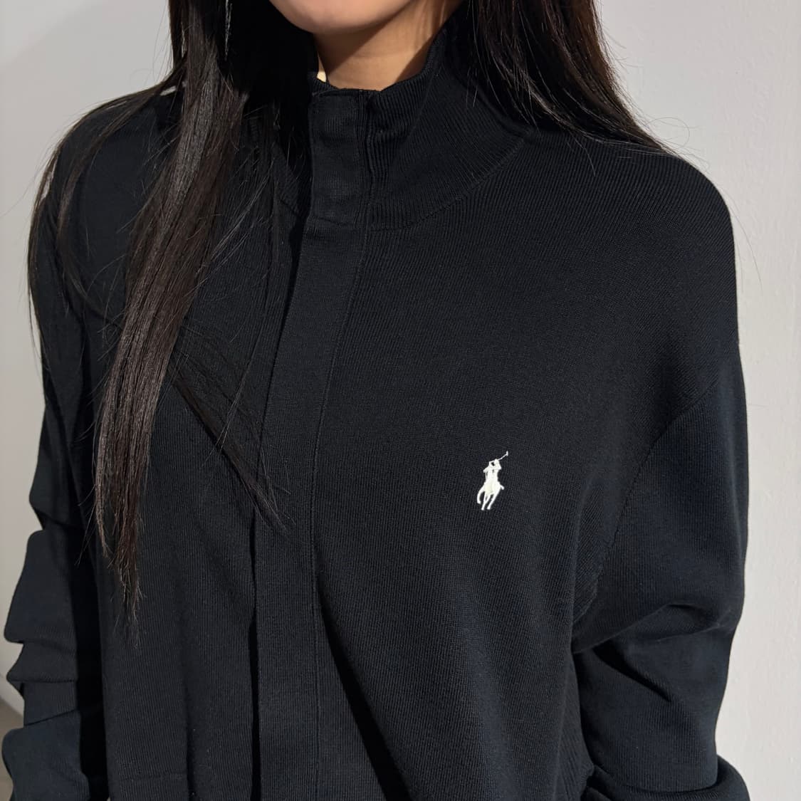 폴로 검정 블랙 니트 집업 자켓 상품이미지3