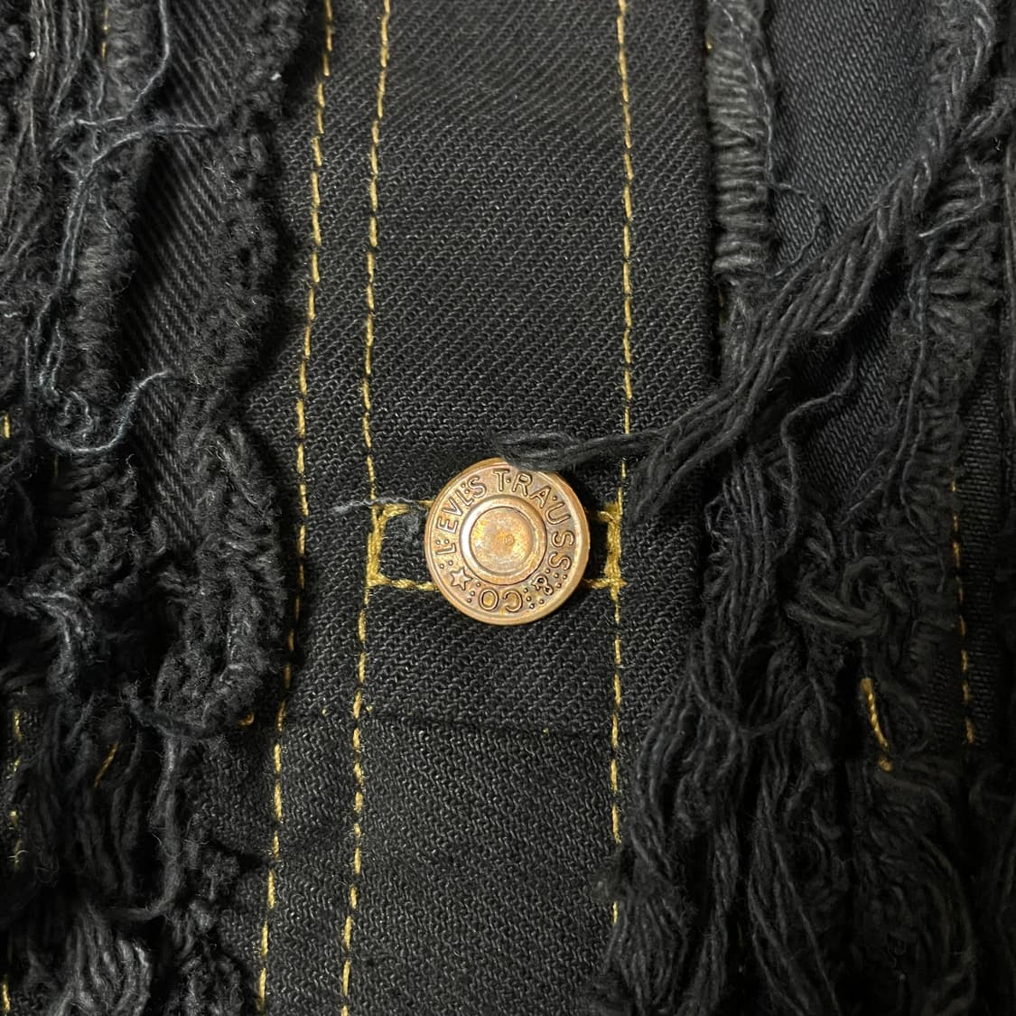 빈티지 블랙 커스텀 크롭 데님 자켓 상품이미지4