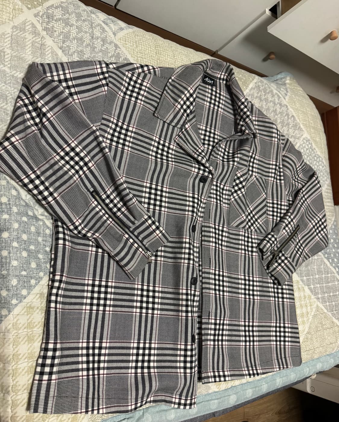 <거의 새것> [L] acha 오버핏 체크 셔츠 상품이미지5