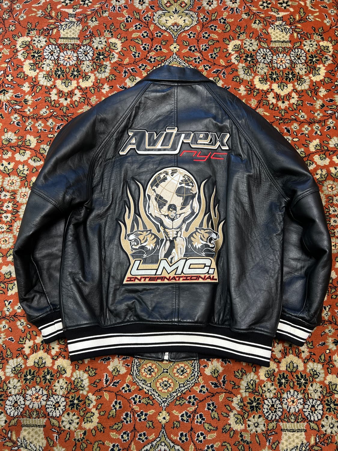 [XL] AVIREX x LMC 콜라보 레더 바시티 자켓 상품이미지2