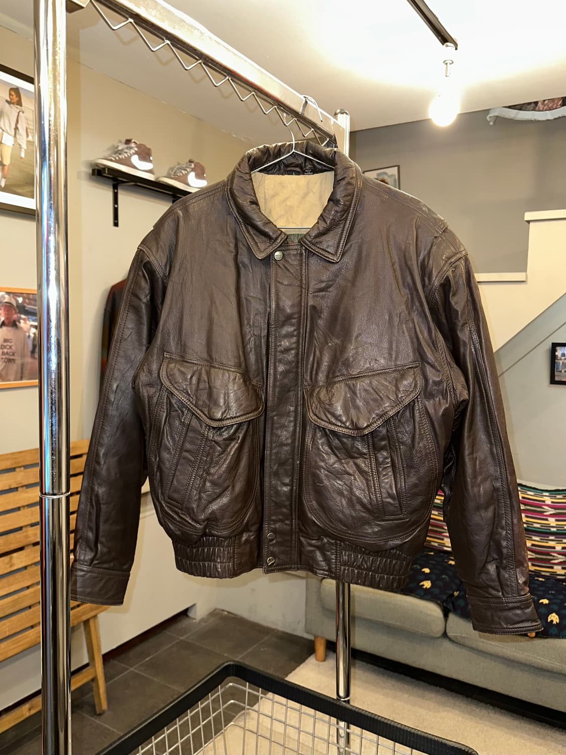 90’s Japanese real-leather aged A-2 상품이미지4