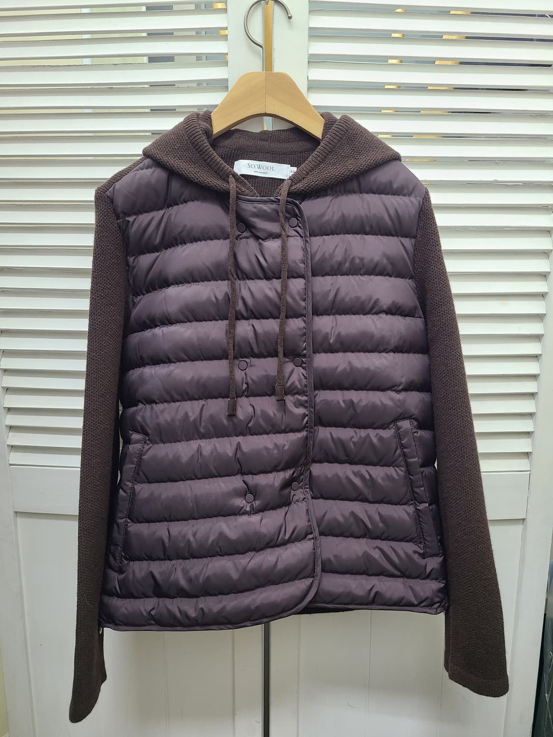 SO WOOL 쏘울 니트 후드 패딩 점퍼 상품이미지1