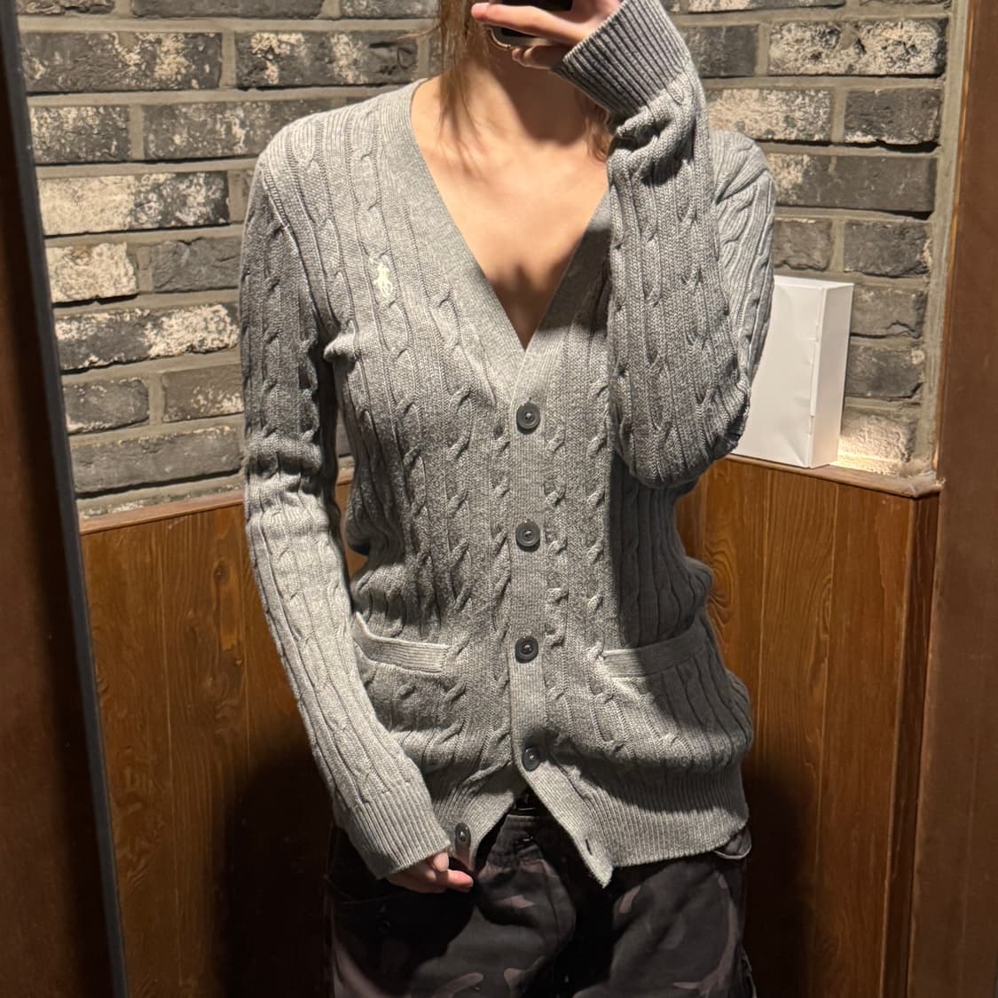 XS) 폴로 랄프로렌 코튼 케이블 꽈배기 가디건 신형 큐알탭 상품이미지10