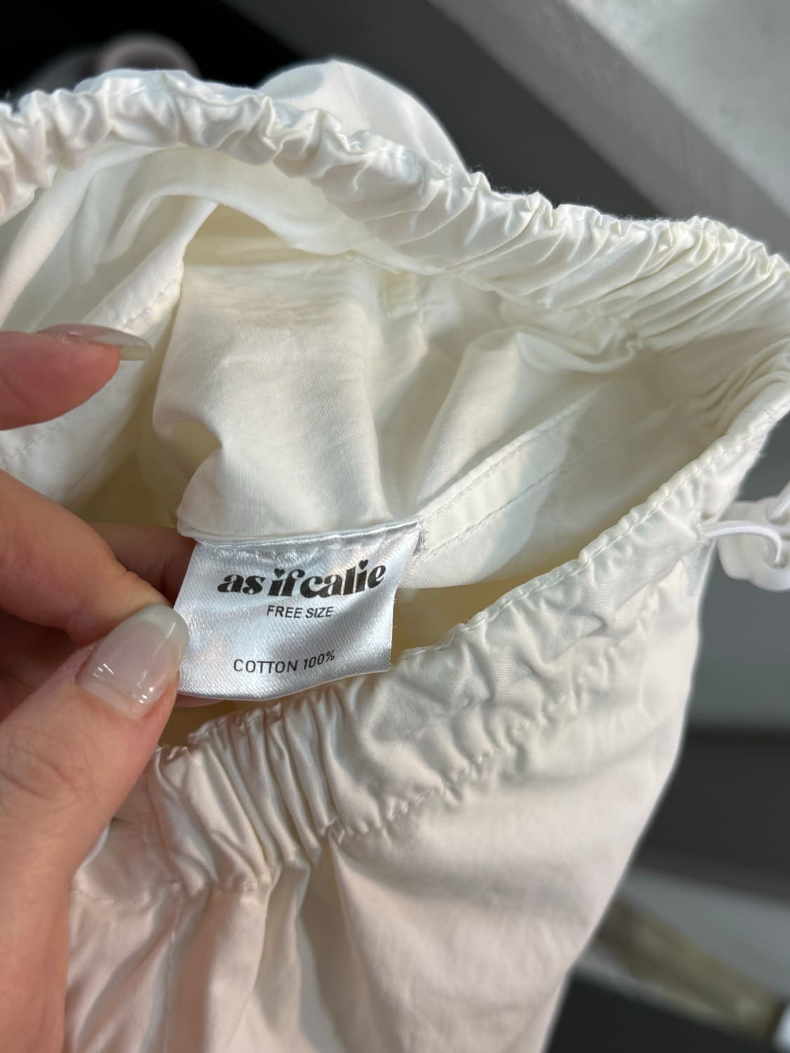 as if calie 에즈이프캘리 파라슈트 카고 팬츠 화이트 free 상품이미지6