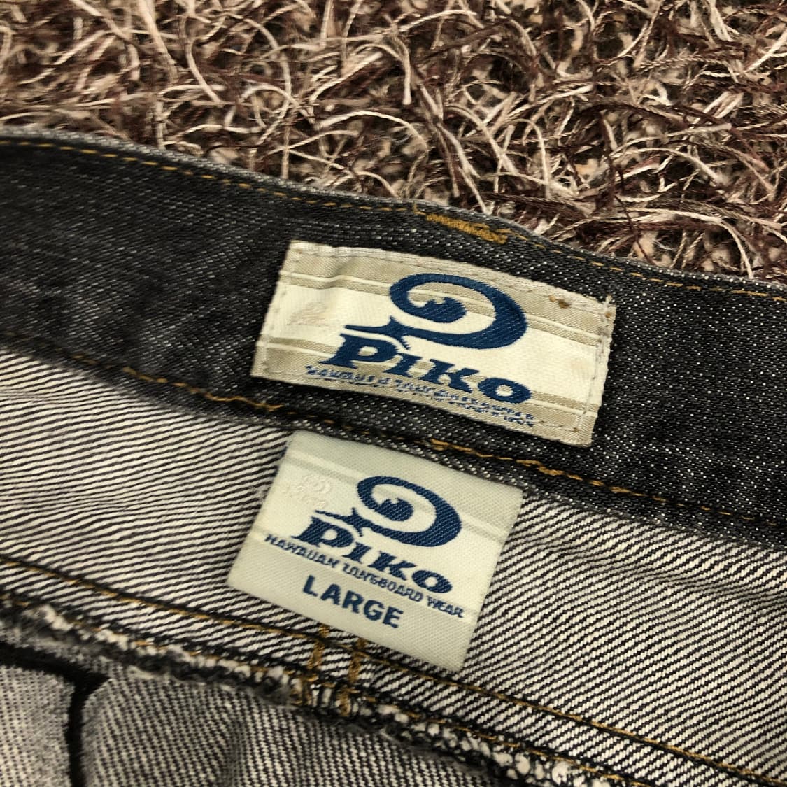 PIKO 블랙 워싱 데님 카고 팬츠 상품이미지8