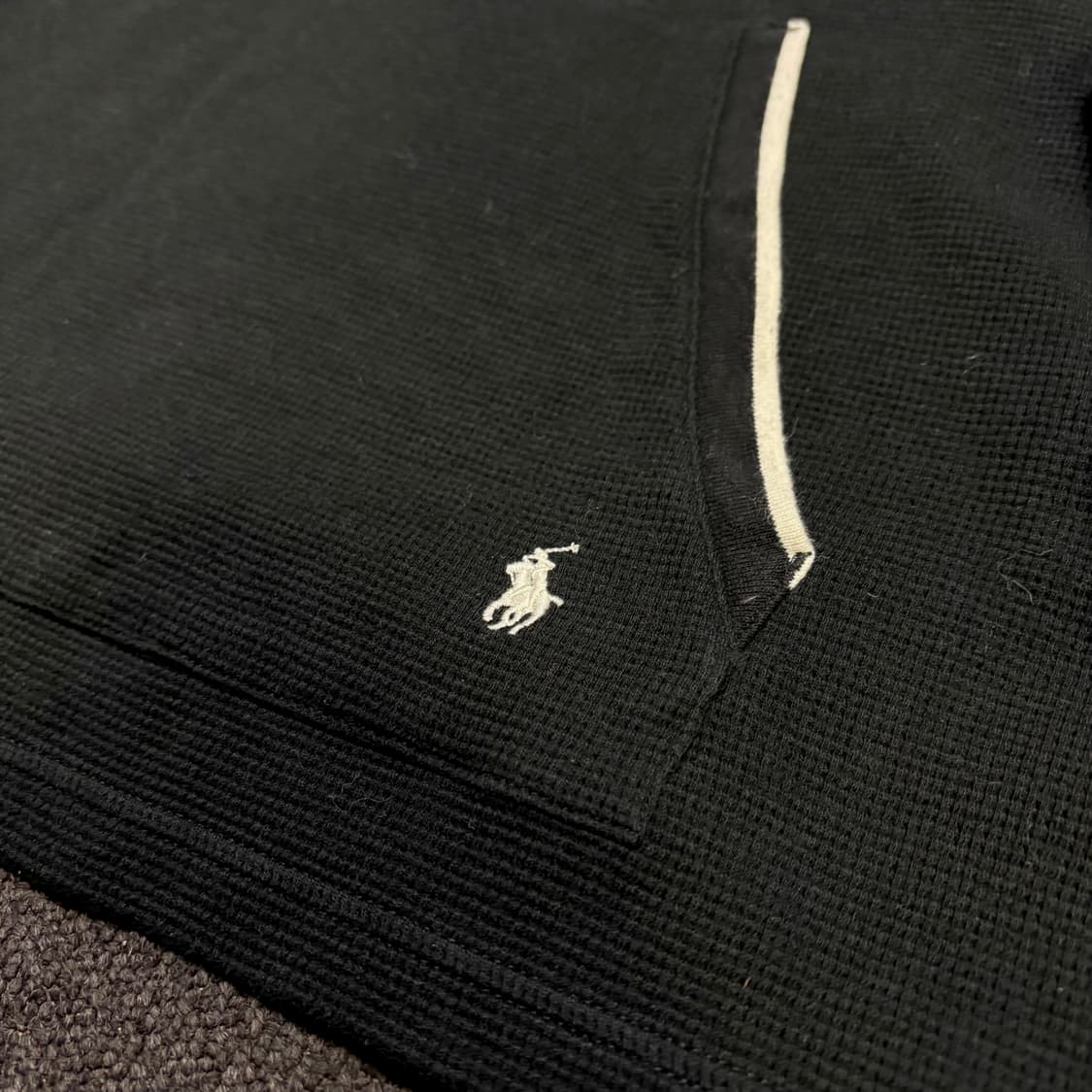 폴로 블랙 와플 후드 XL 상품이미지5