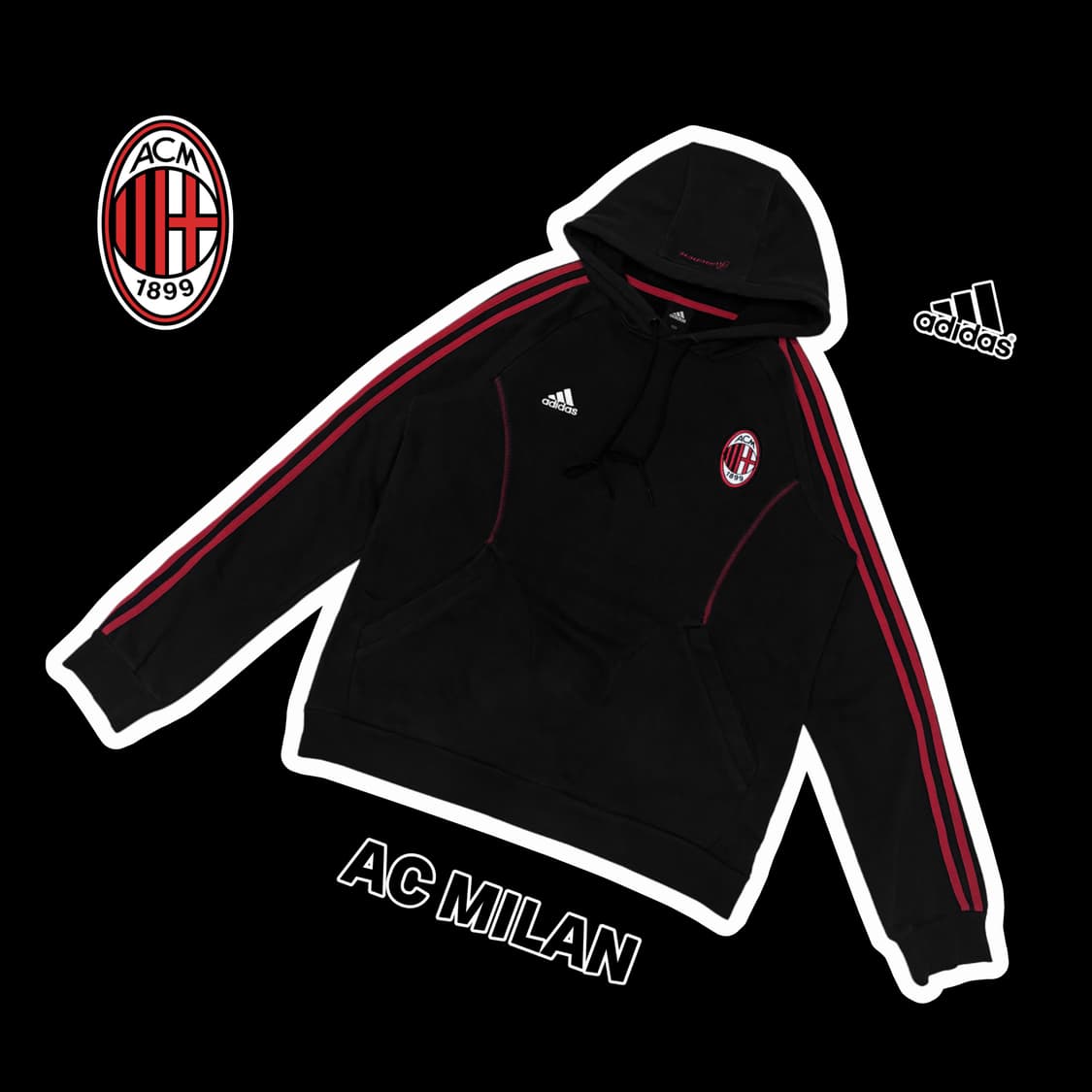 아디다스 AC밀란 축구 후드티 상품이미지1