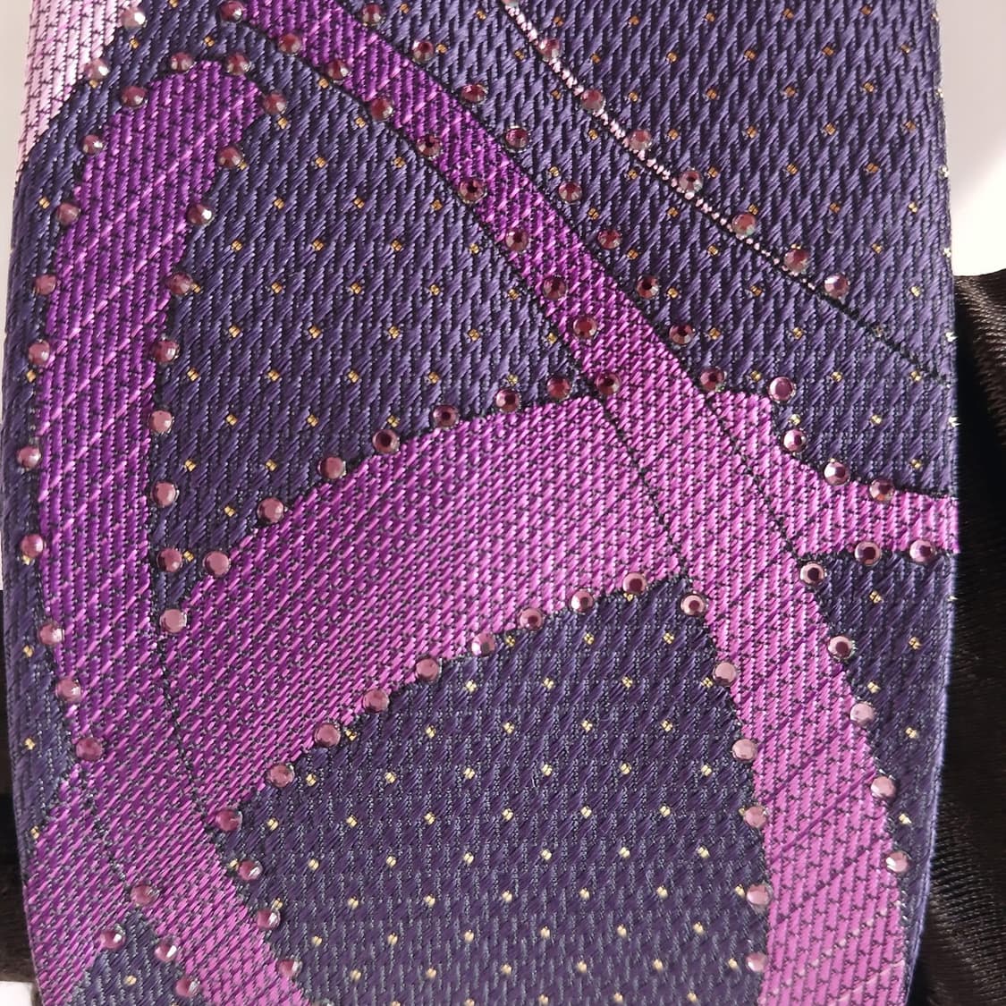 피에르 발망 실크 퍼플 기하 패턴 넥타이 8.6cm A+등급 A19363 상품이미지6