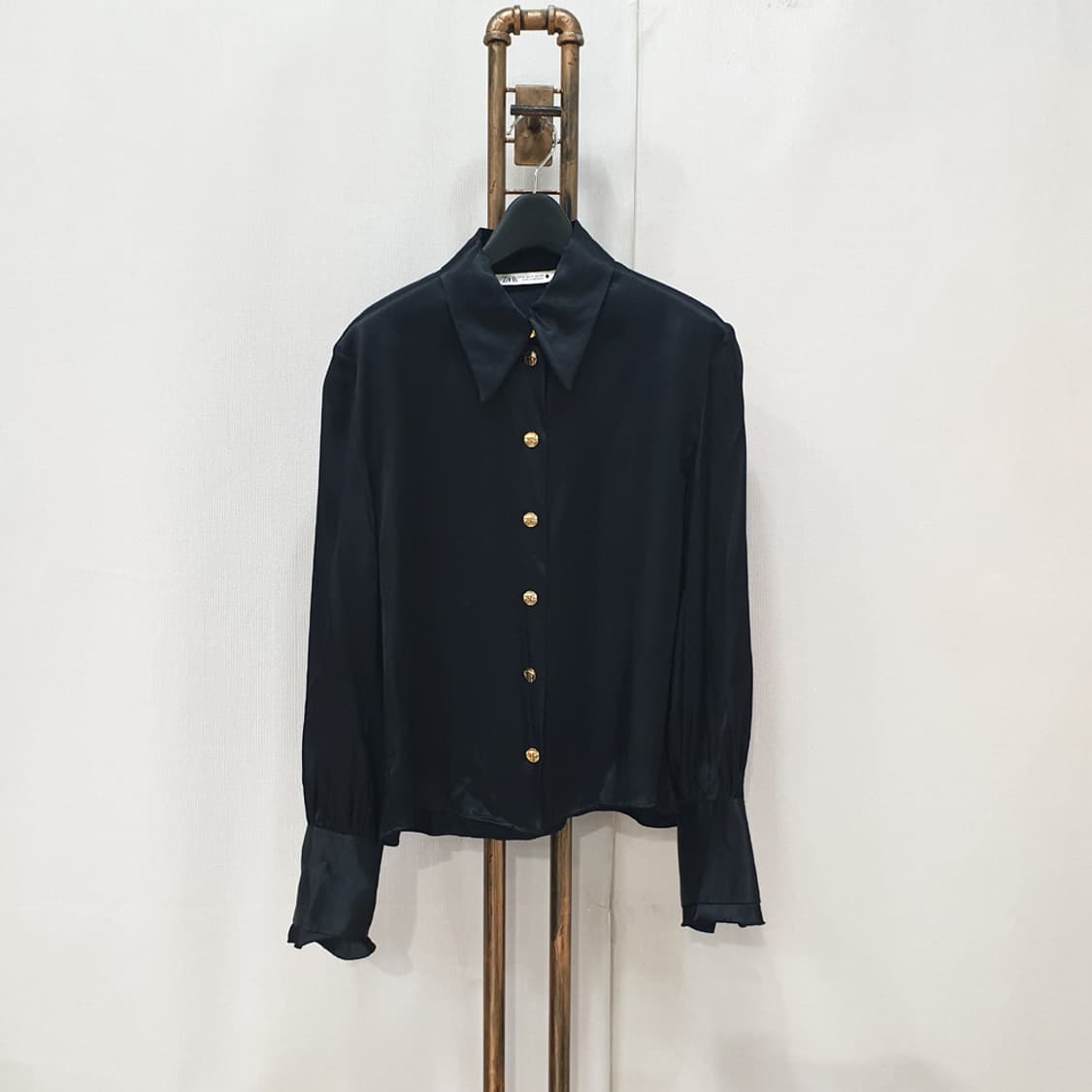 자라 금장 장식 셔츠 블라우스 M 상품이미지1