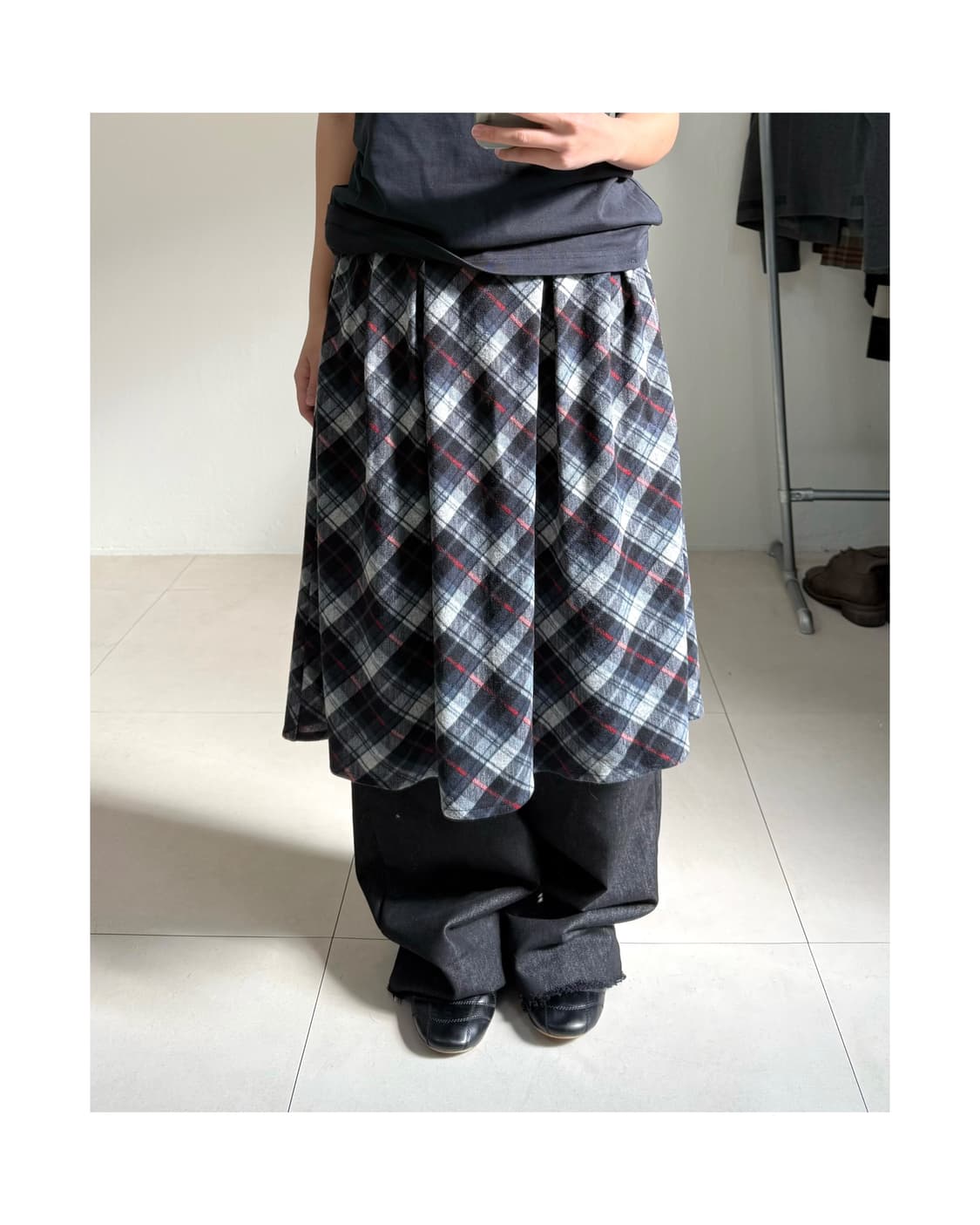 빈티지 체크 스커트 상품이미지1