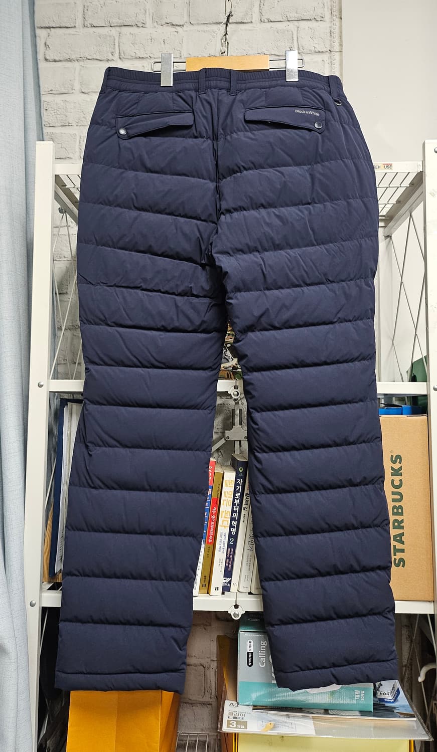 블랙앤화이트 남성 골프패딩바지 37인치 무릎절개 구스겨울골프바지 MM12 상품이미지3