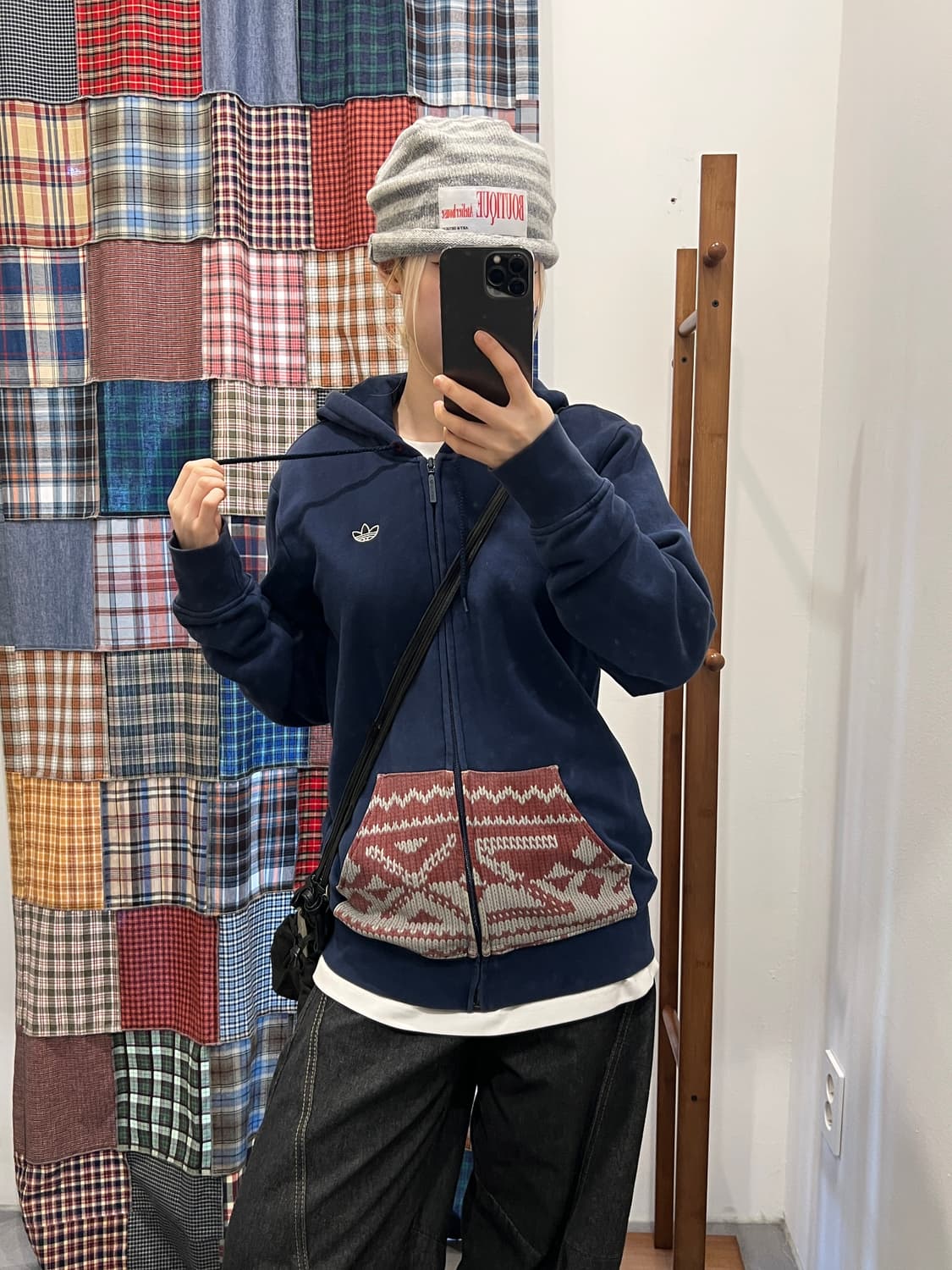 아디다스 네이비 빈티지 파이어 후드집업 상품이미지5