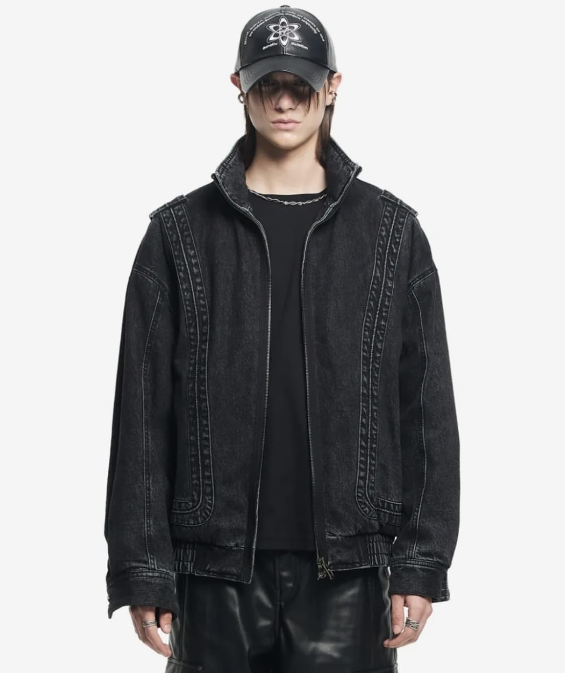 메종미네드 퀼팅 패디드 데님 봄버 상품이미지3