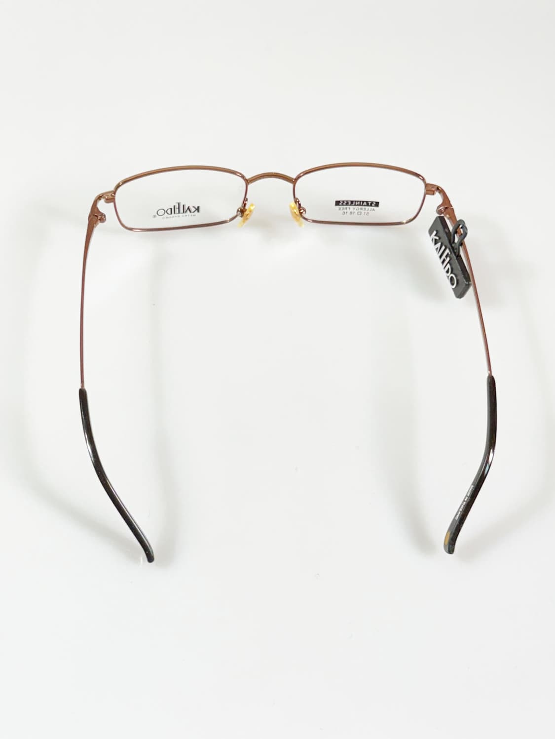 90s KALEIDO 브라운 메탈 슬림 스퀘어 빈티지 안경 상품이미지5