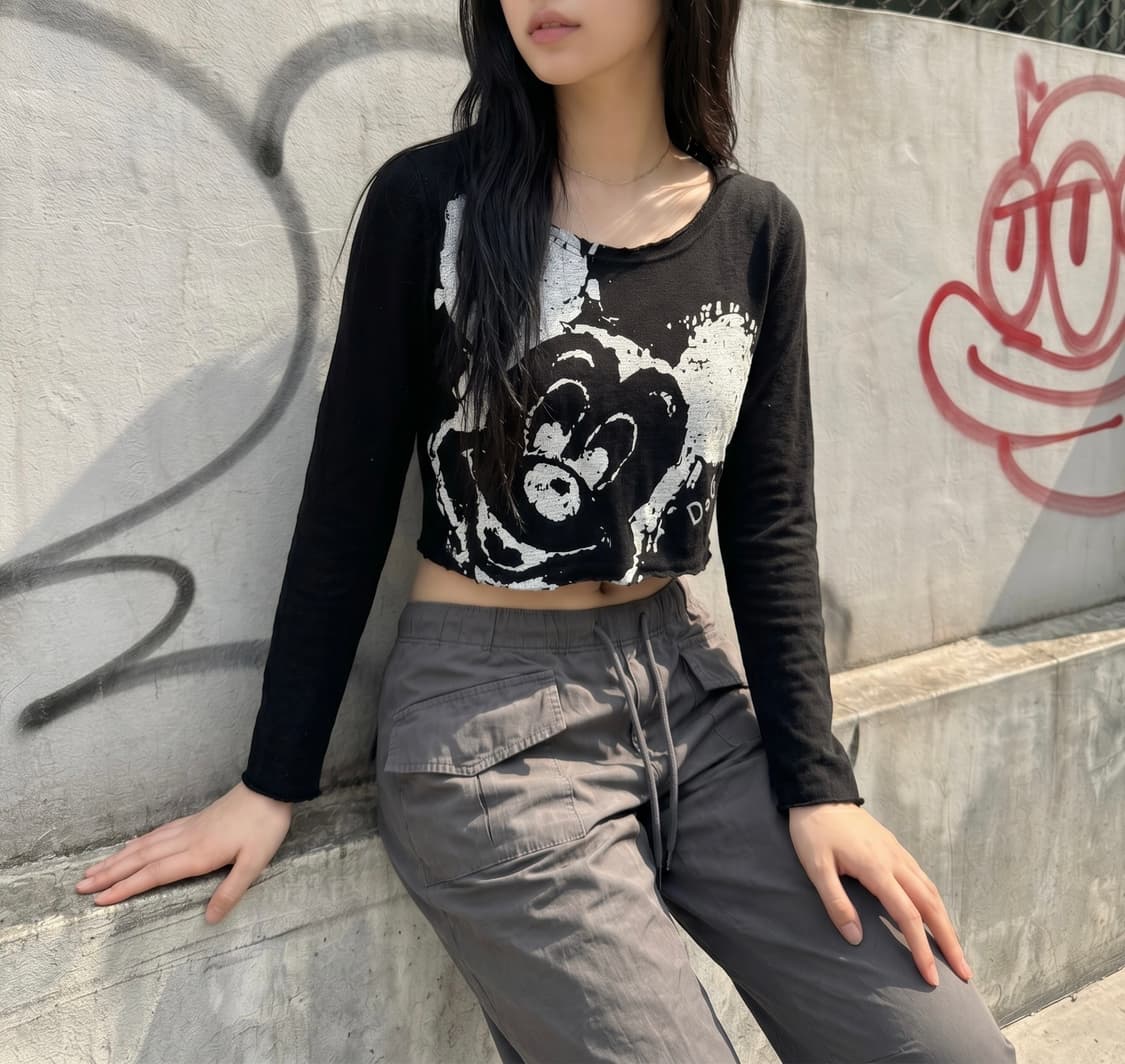 돌체앤가바나X미키마우스 아카이브 크롭 슬리브 상품이미지2