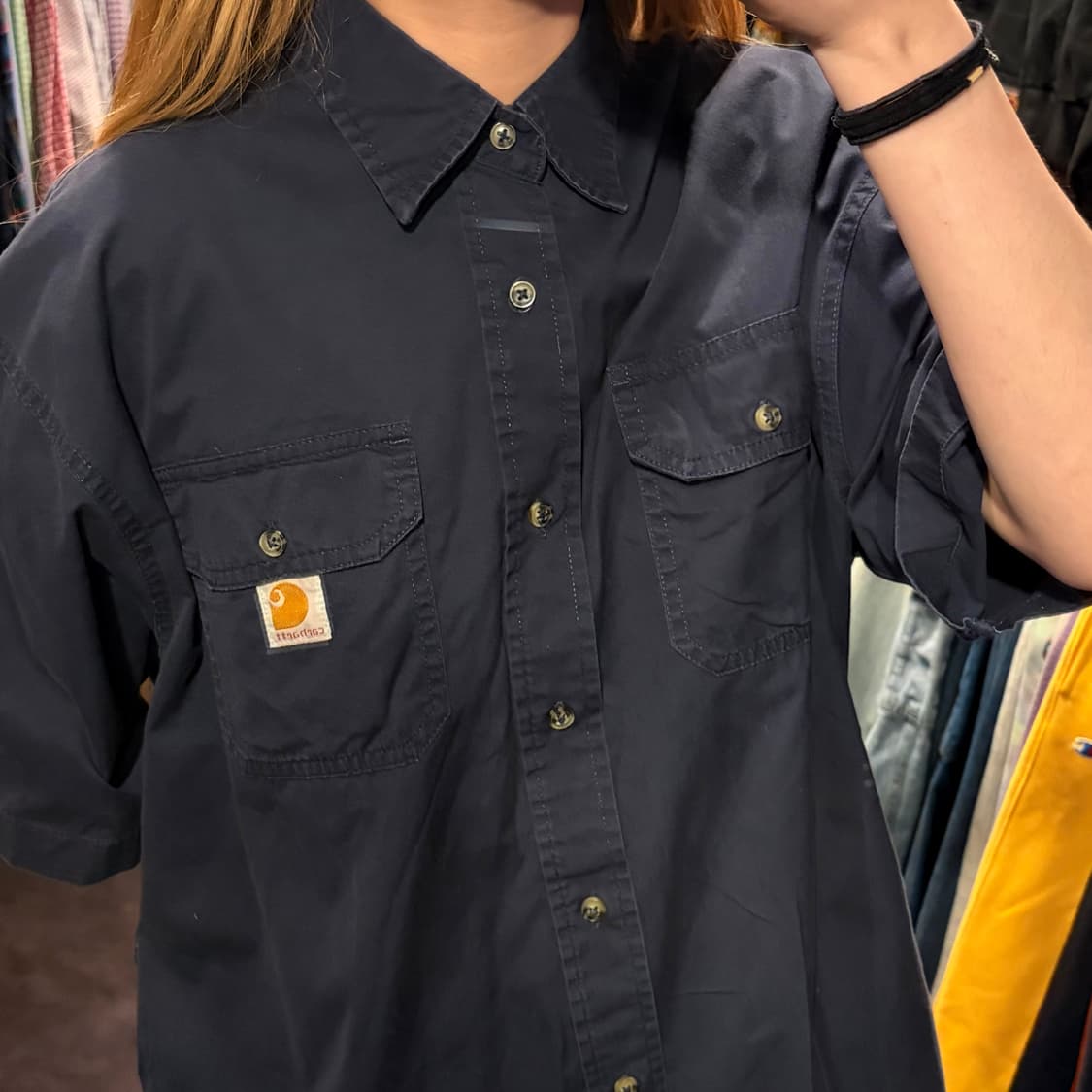 [IM] Carhartt 칼하트 투포켓 네이비 반팔 셔츠 상품이미지3