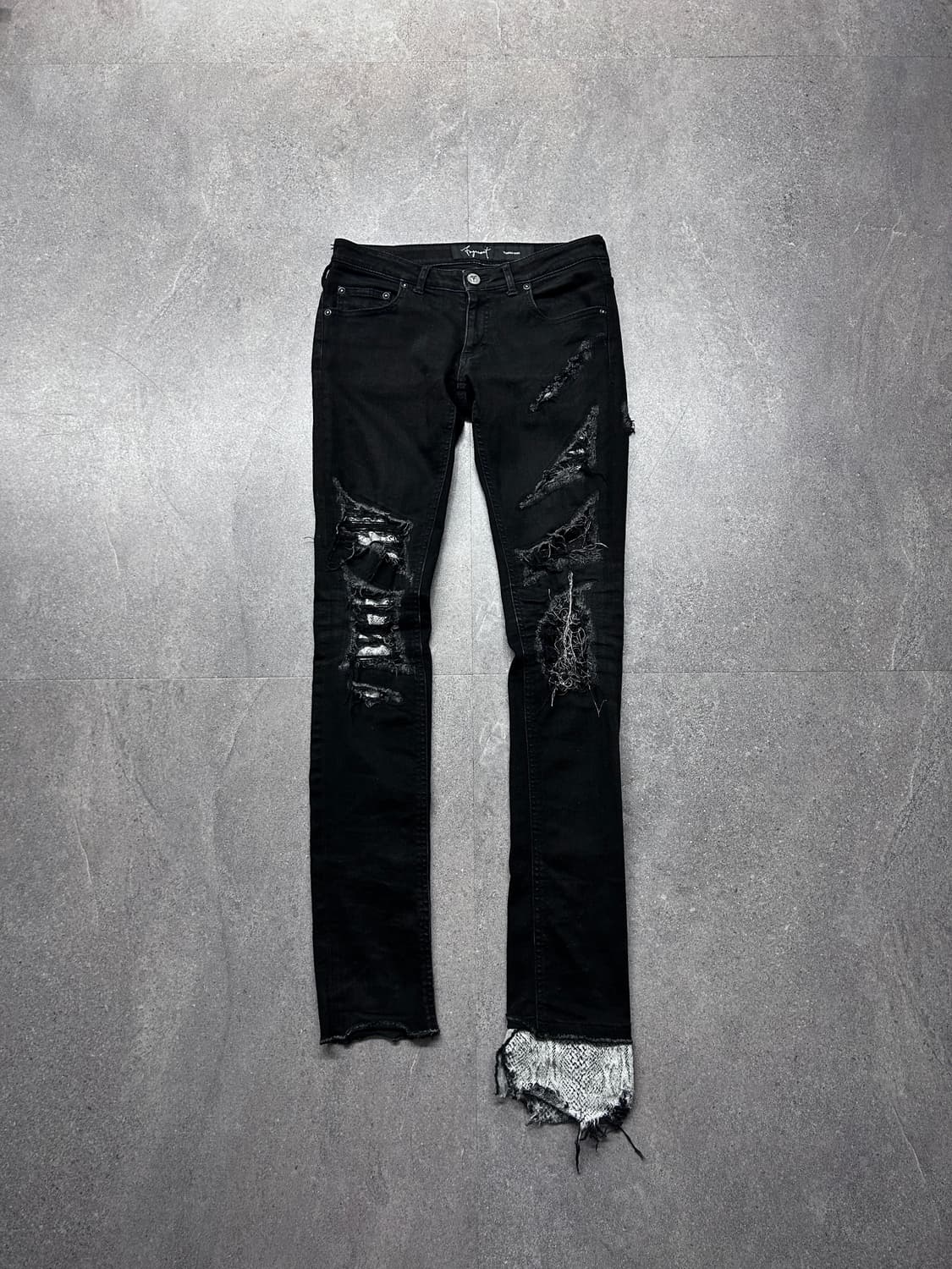 Fagassent 디스트레스드 레이어드 데님 팬츠 상품이미지1