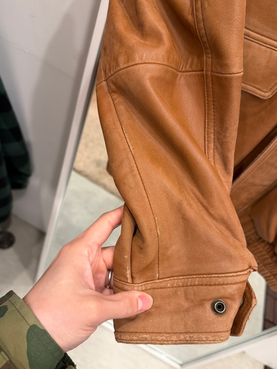 90-00s Sorgente 빈티지 쉽스킨 A-2 레더 자켓 상품이미지4