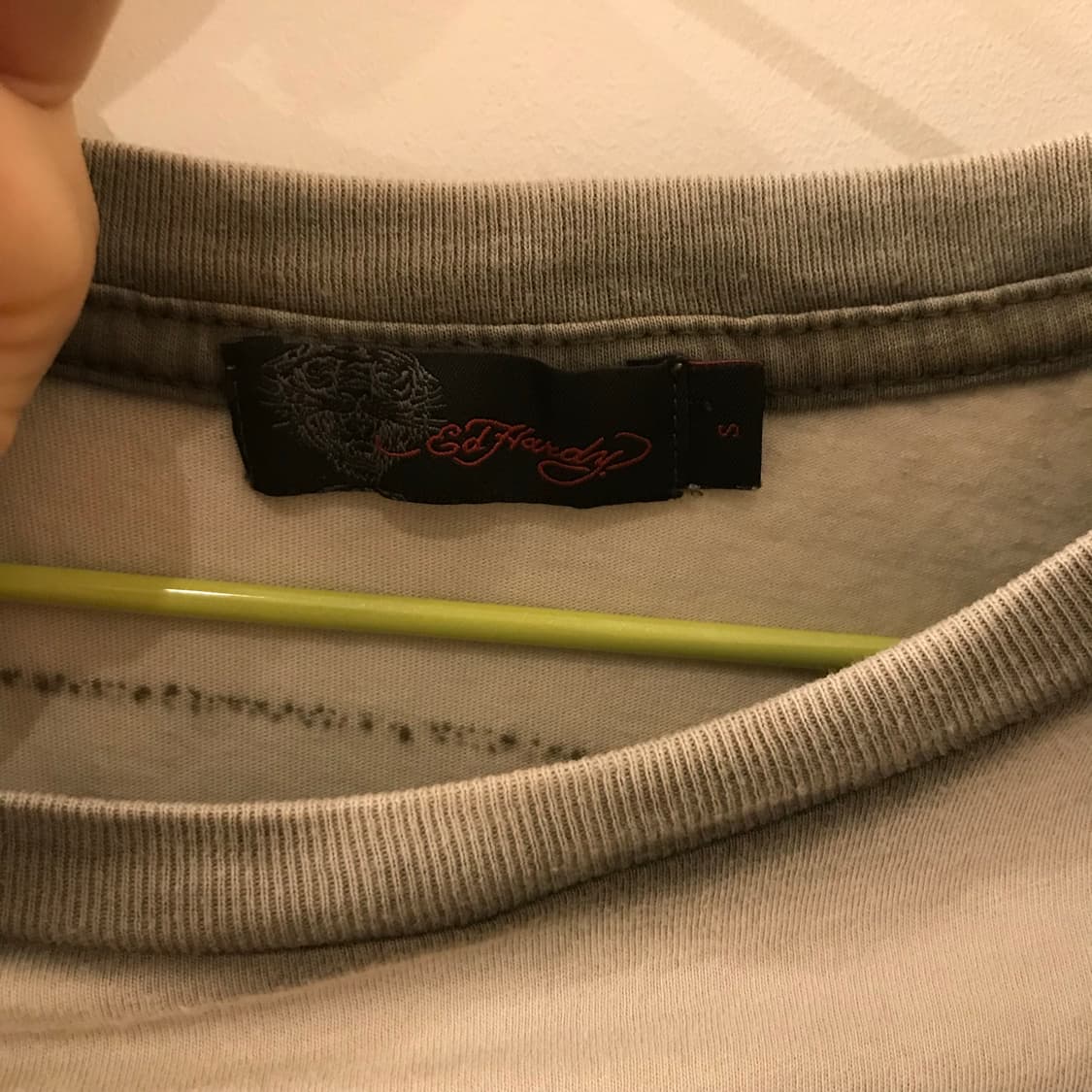 Ed Hardy 에드하디 펑크 큐빅 워싱 카키 반팔티 상품이미지5