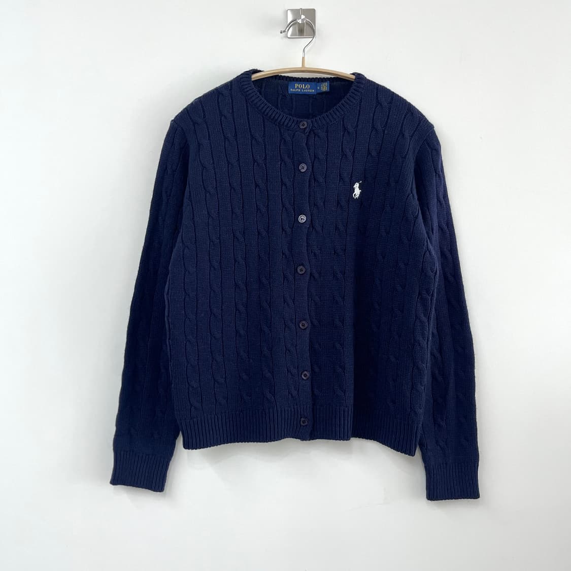 폴로 랄프로렌 신형 네이비 케이블 니트 가디건 상품이미지2