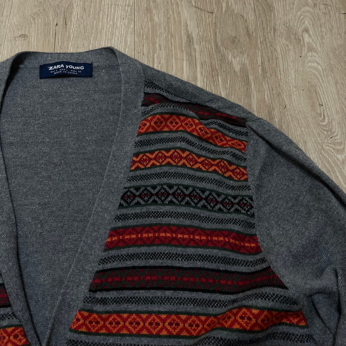 ZARA YOUNG 모직 자카드 니트 가디건 L/100 상품이미지4