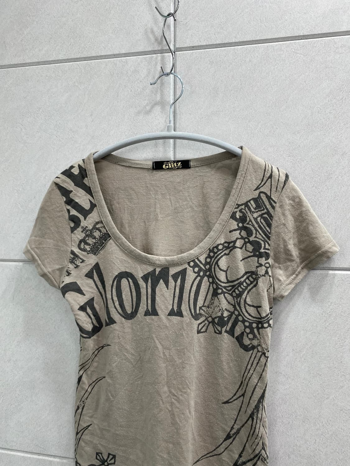[GLITZ]2000s Glitz Print Slim Fit Top 상품이미지7