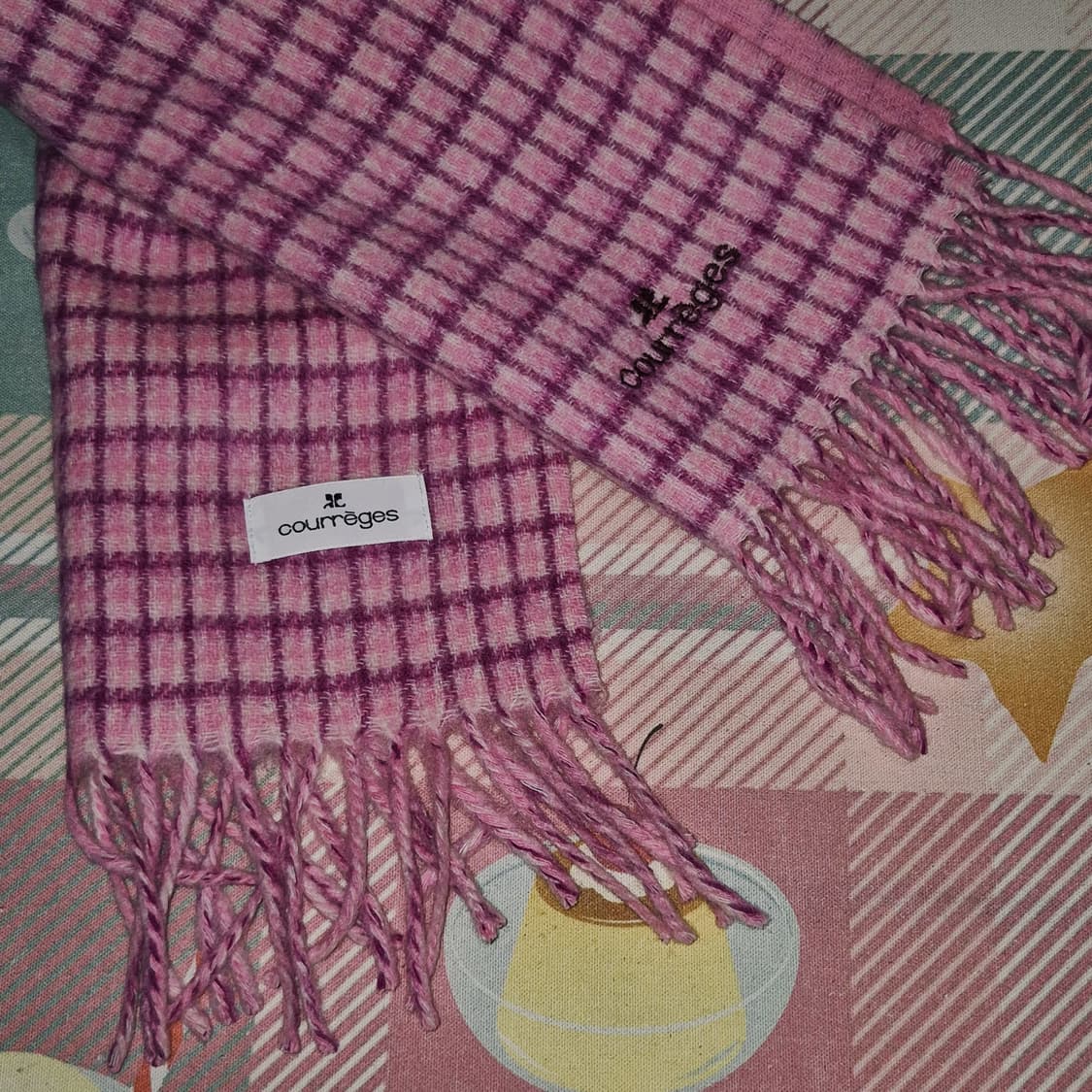 00s 프랑스 꾸레쥬 메리노 울 100% 하운드 머플러 상품이미지8