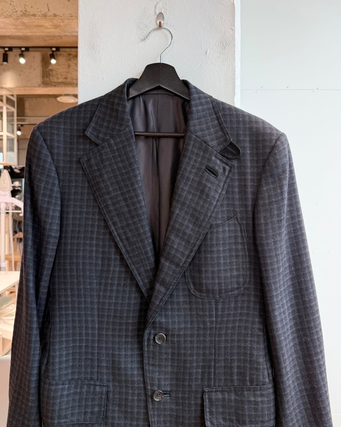 톰포드 블랙 윈도우페인 체크 패턴 울 블레이저 자켓  상품이미지3