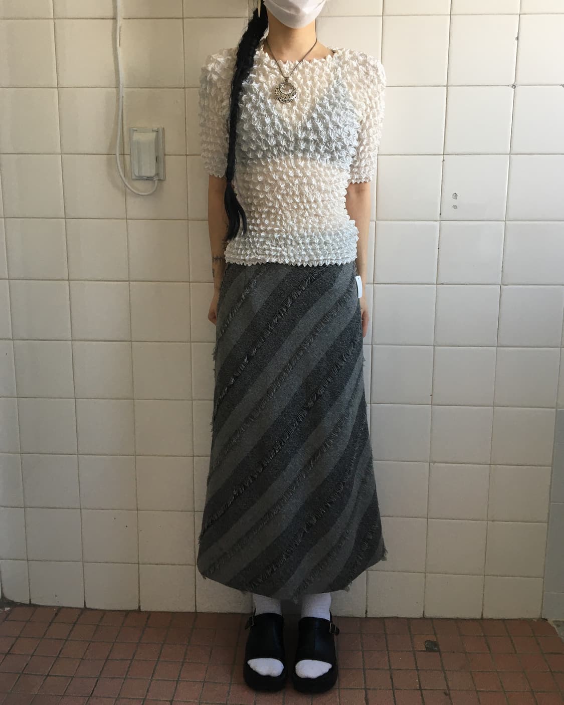 Pleats popcorn top 상품이미지1