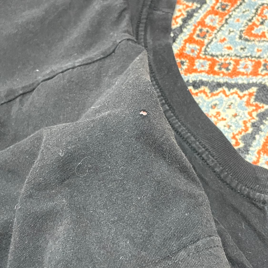 빈티지 스펠 프린팅 블랙 반팔티셔츠 남성2XL 상품이미지8