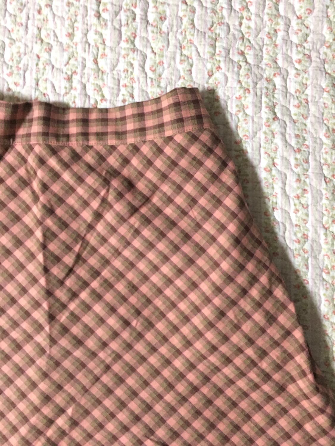 Pink check skirt 상품이미지2
