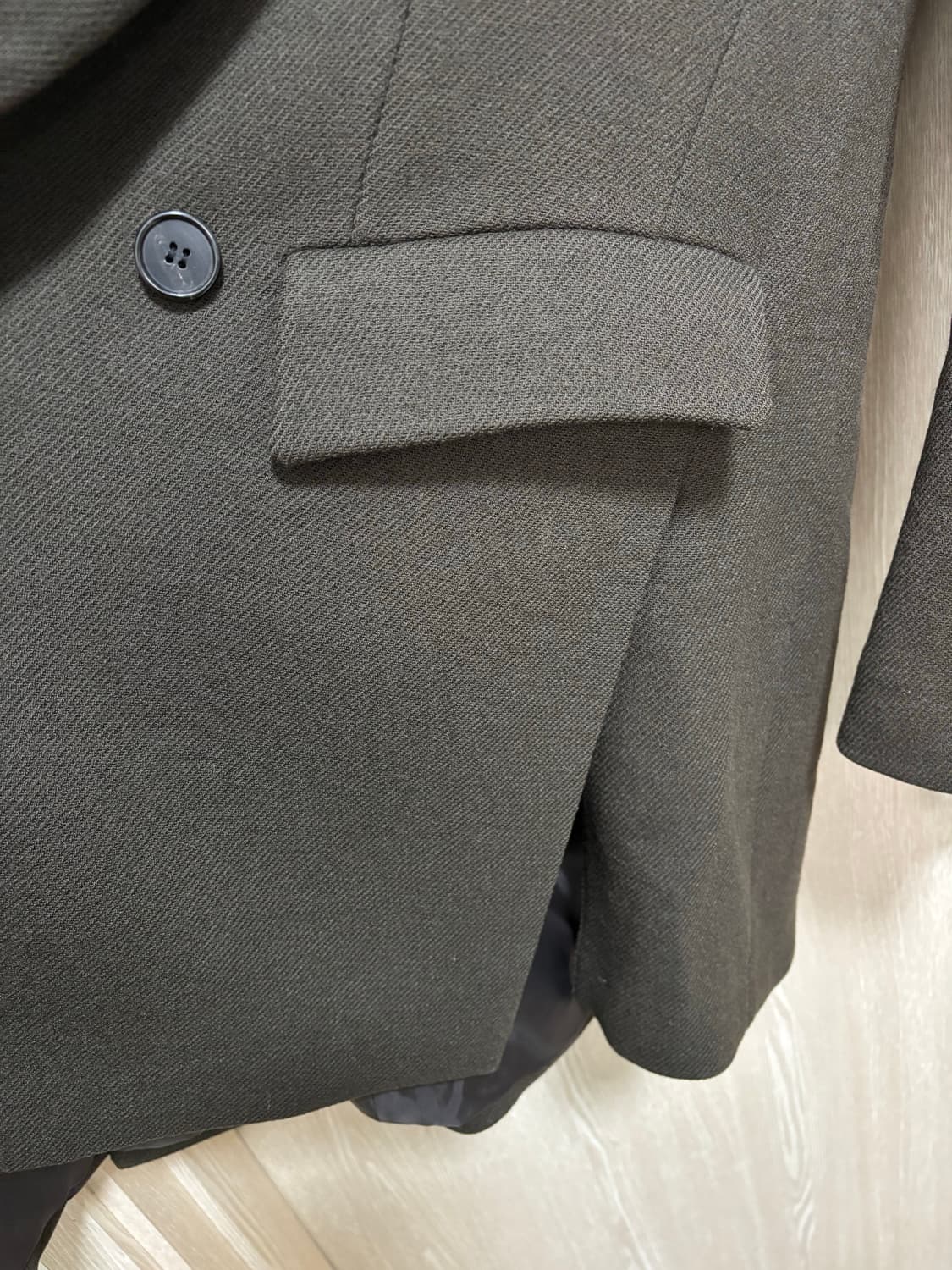 시스템옴므 울 더블하프코트100/다크브라운 상품이미지6