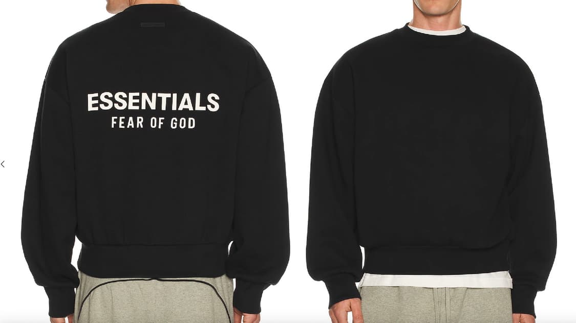 [L]피어오브갓 에센셜 백로고 jet black 크루넥 상품이미지1