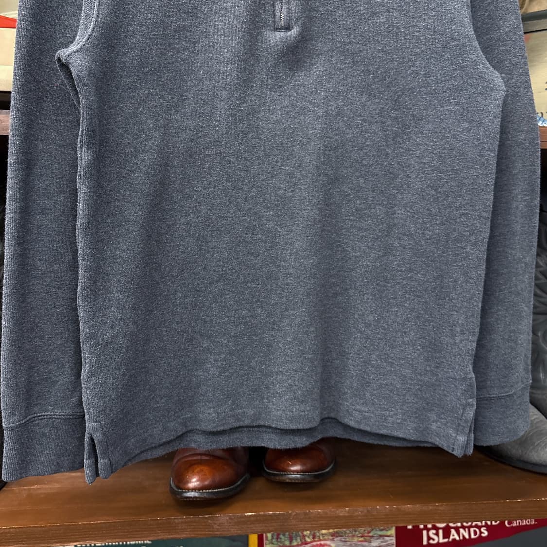 신형라벨 폴로 랄프로렌 리브넥 코튼 하프집업 니트 스웨터 차콜 N987 상품이미지4