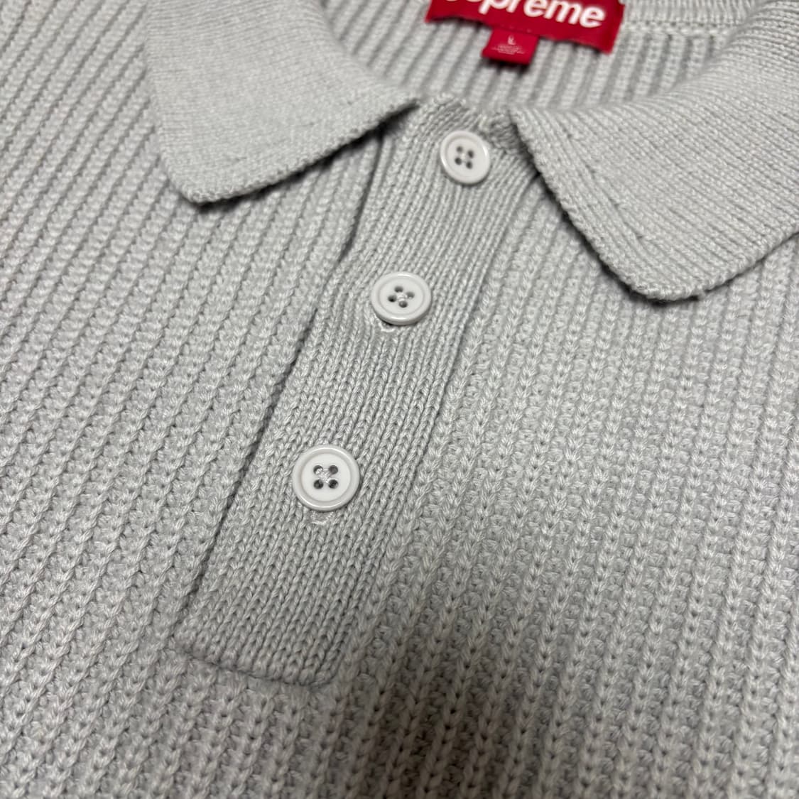 Supreme 슈프림 23fw 스몰 박스 폴로 니트 스웨터 그레이 L 상품이미지4