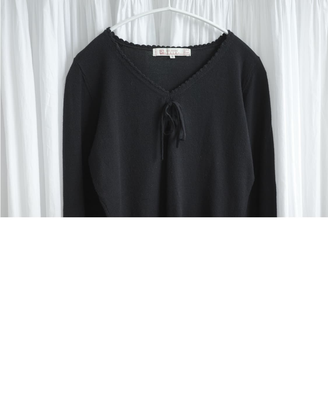 Ribbon lace black knit 상품이미지3