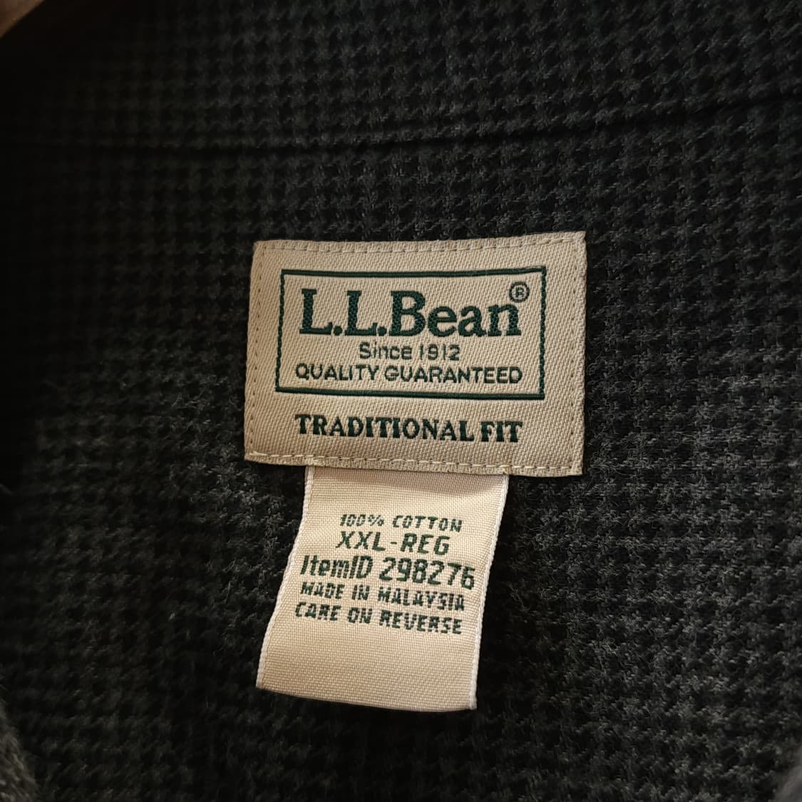 90s 엘엘빈 셔츠 하운드투스 패턴 워크셔츠 그레이 xxl 빅사이즈 상품이미지7