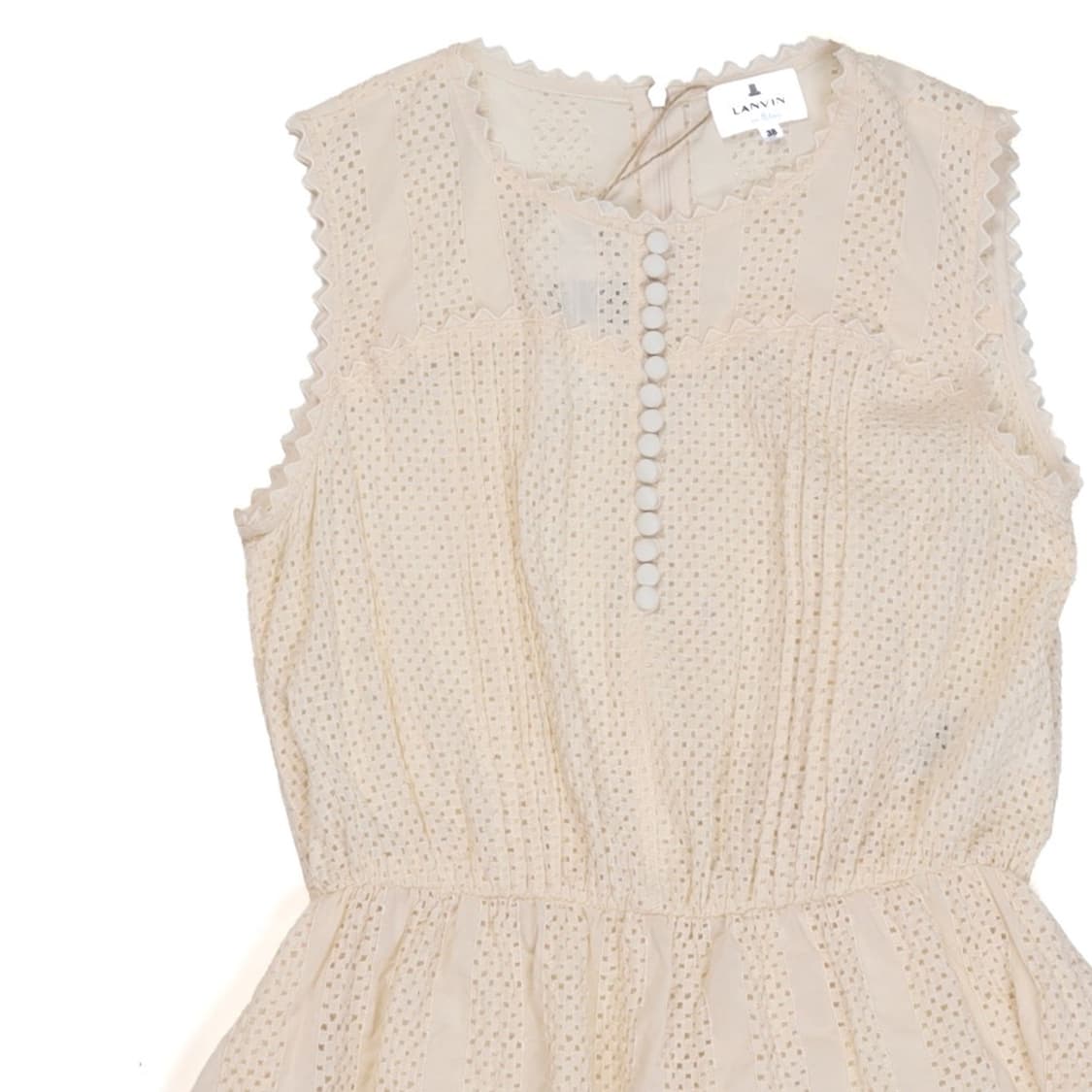 랑방 Lanvin Eyelet Lace Sleeveless Blouse 상품이미지2