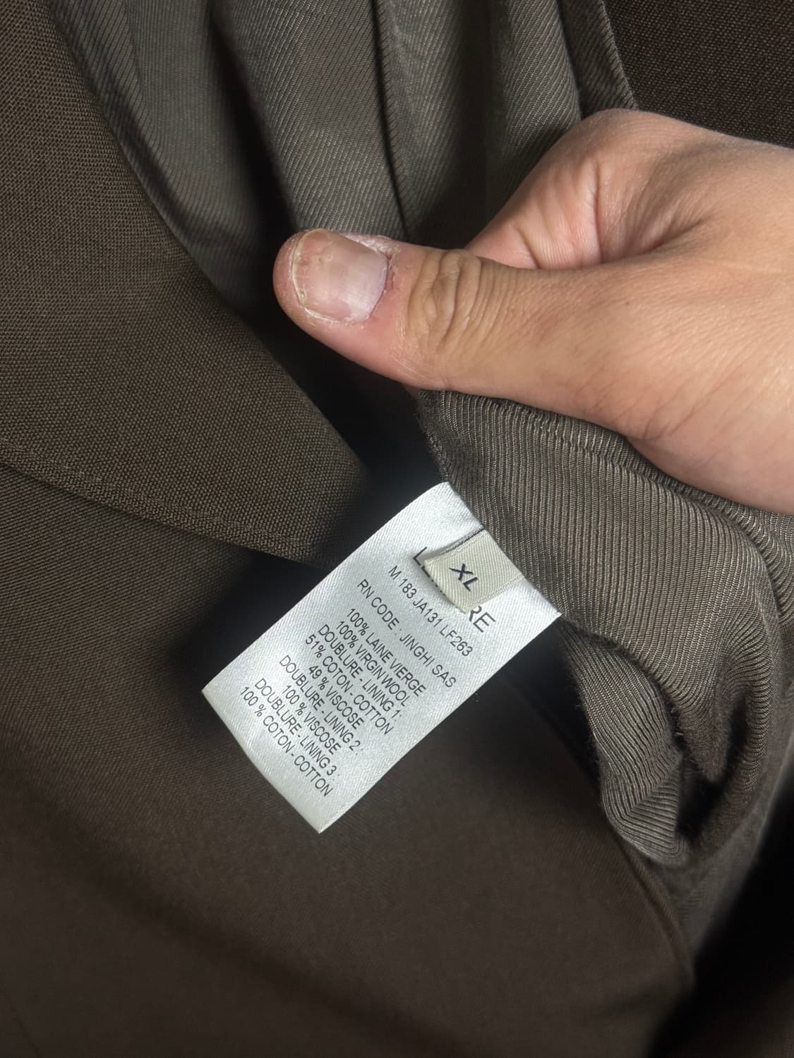 르메르 18fw 버진 울 블레이저 XL 상품이미지4