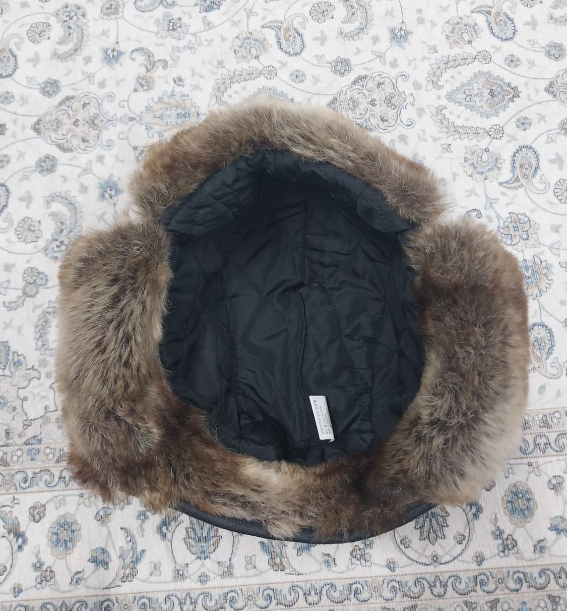 청림사 패턴 퍼 귀덮개 방한모자 상품이미지4