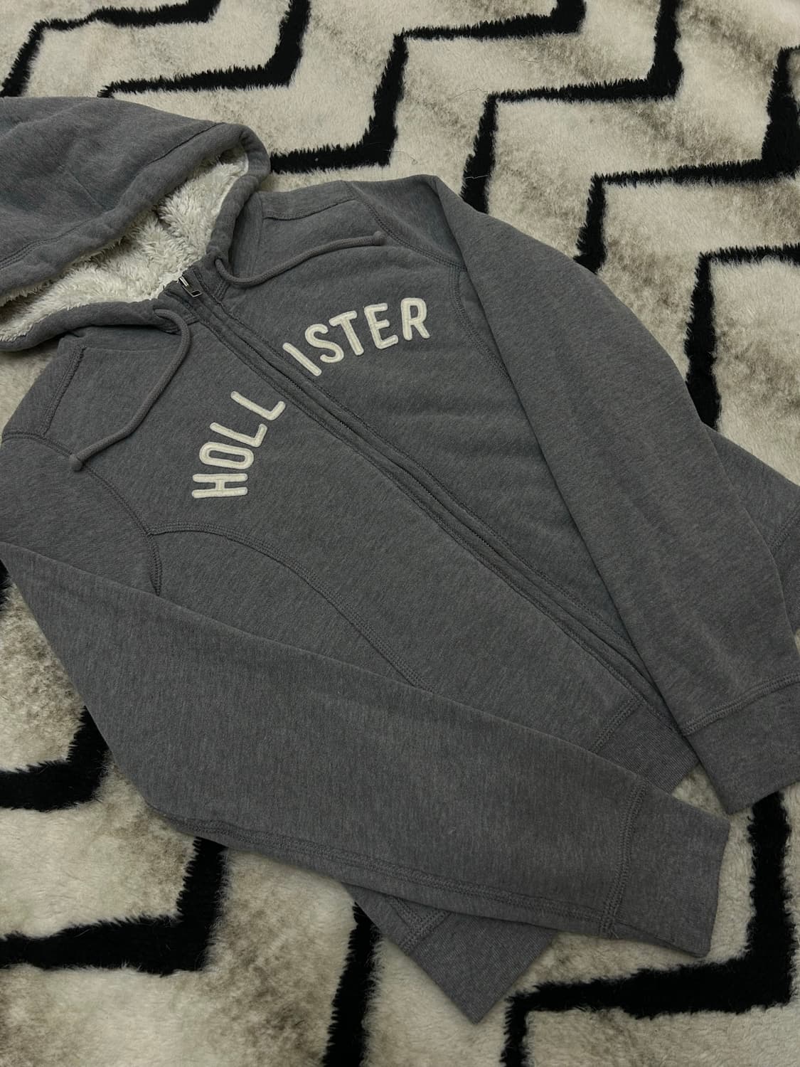 [L]홀리스터 스펠아웃 쉐르파 후드집업/그레이 상품이미지2