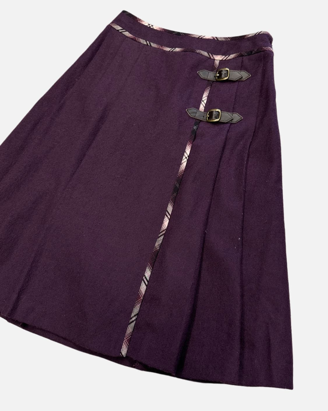 J.PRESS purple wool strap skirt 상품이미지3