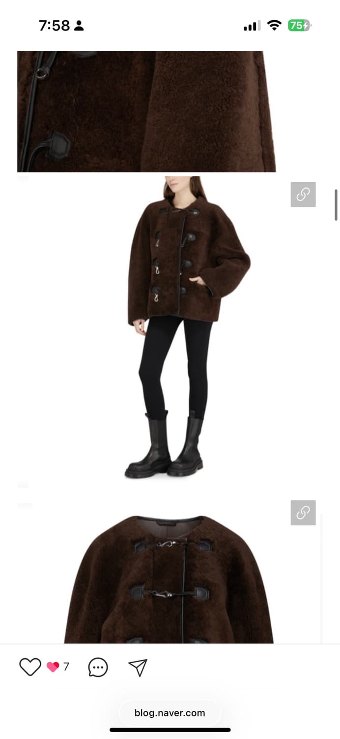 토템 시어링 클래스프 무스탕 자켓 상품이미지2