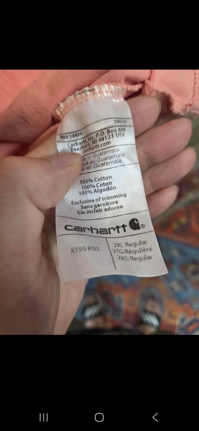 칼하트 빅사이즈 센터로고 반팔 xxl 레귤러 xxxl 상품이미지4