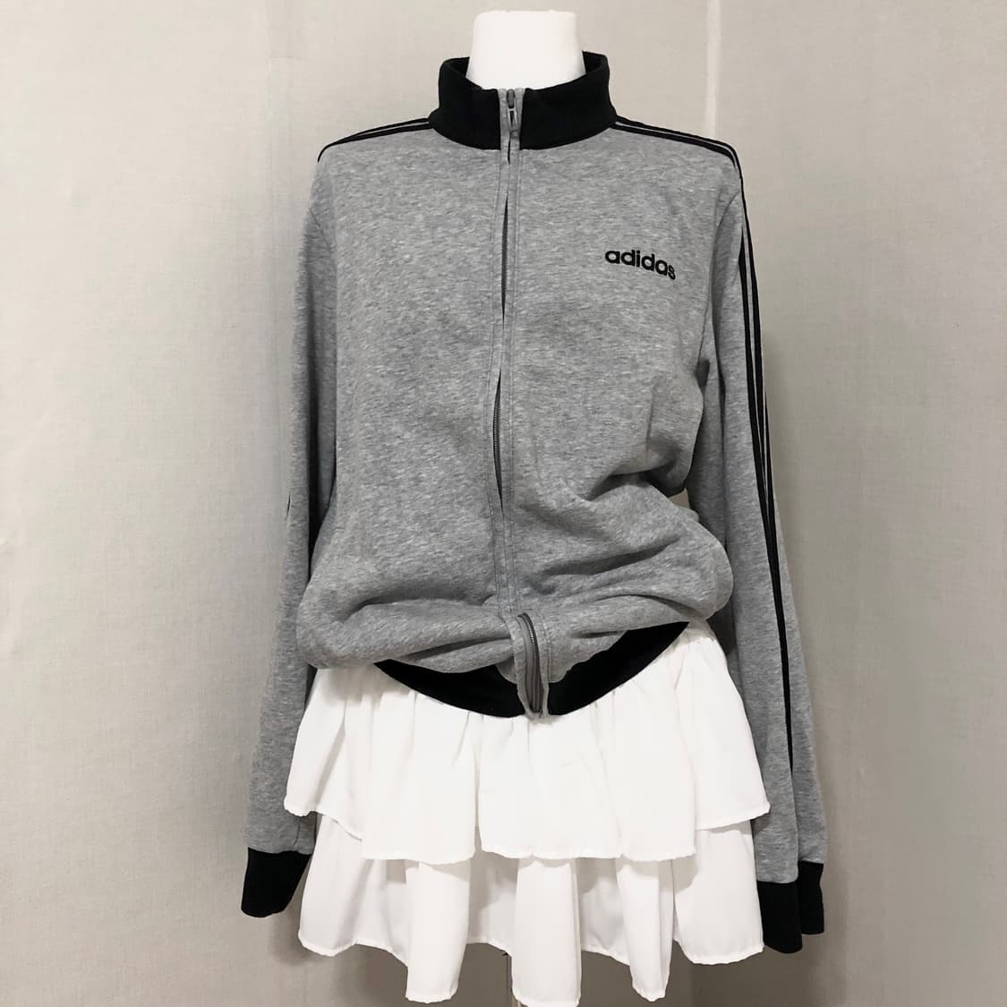 아디다스 그레이 면 집업 M 상품이미지1