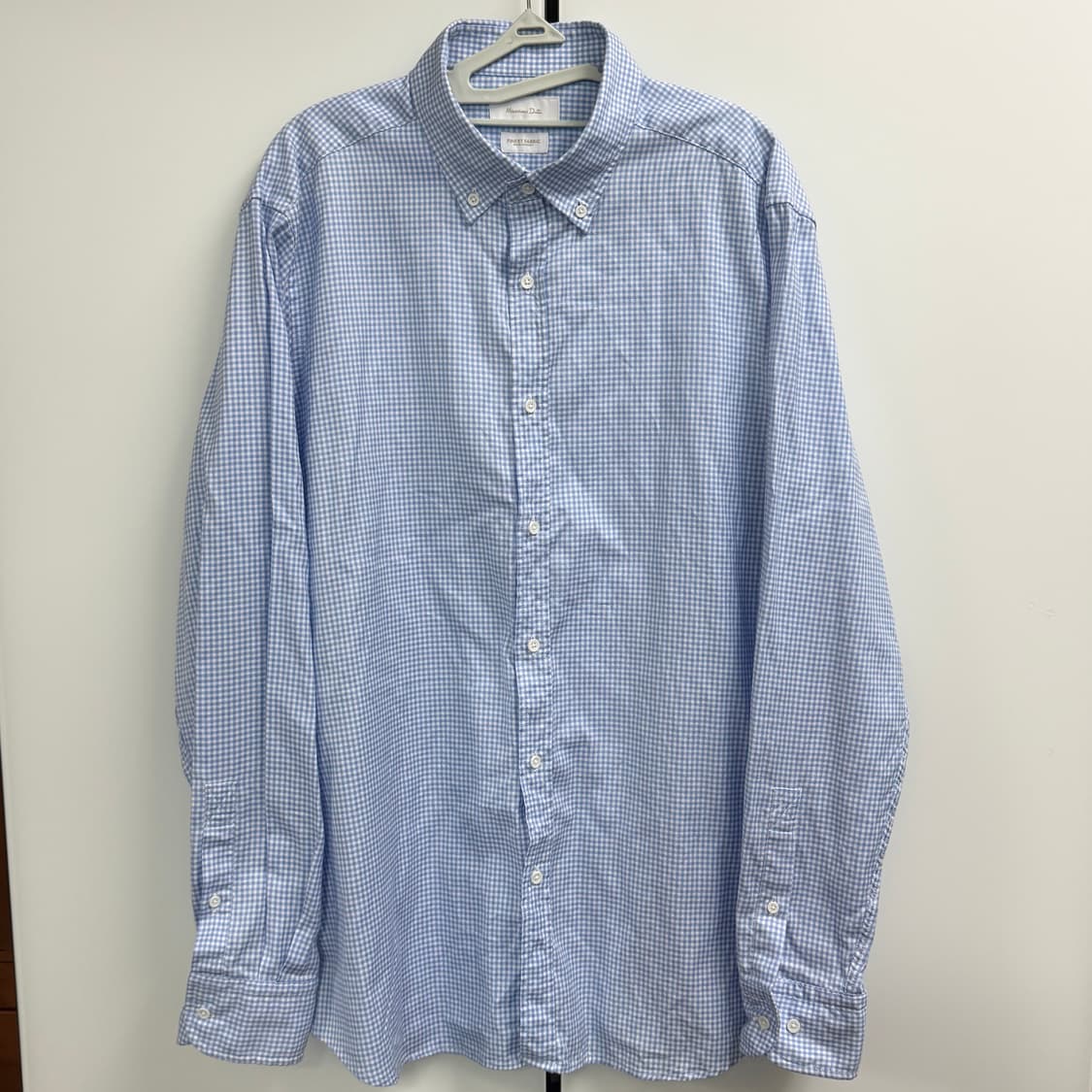 Massimo Dutti 마시모두띠 깅엄 체크 블루 셔츠 L 상품이미지1