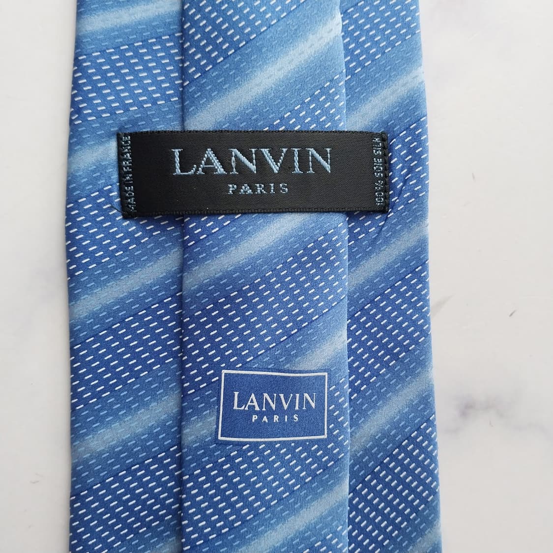 랑방 실크 블루 스트라이프 넥타이 9.3cm A~B등급 K2332
 상품이미지8