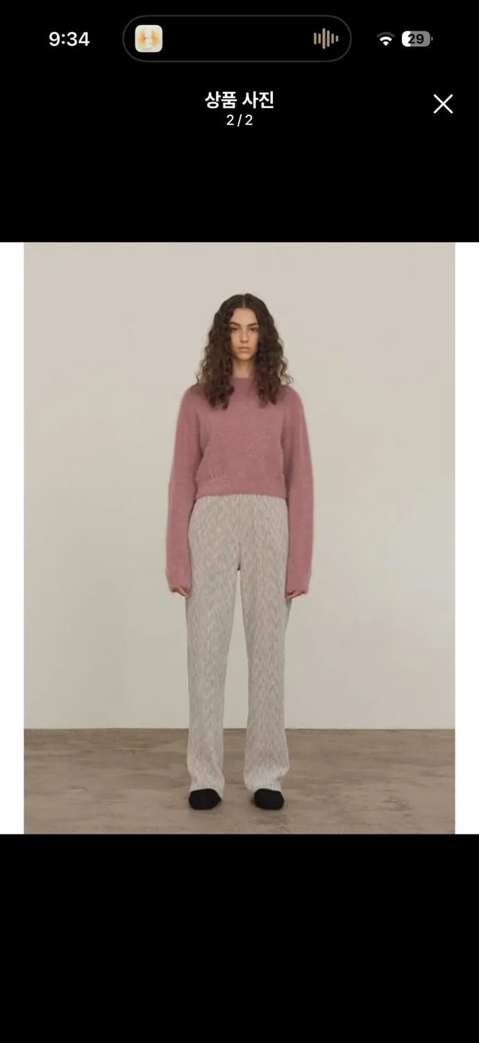 다이애그널 모헤어 니트 핑크 상품이미지2