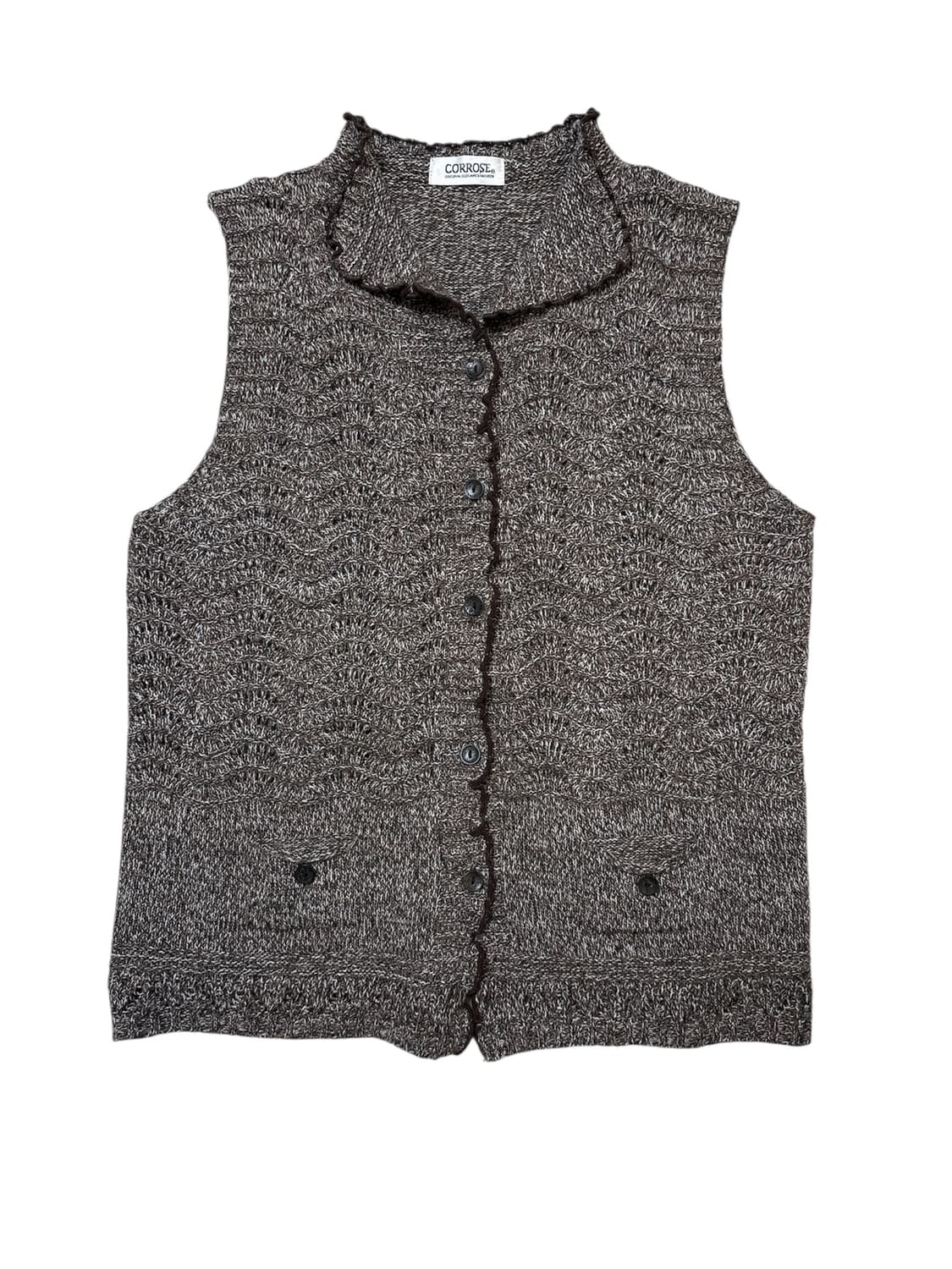 브라운 프릴포인트 니트 베스트 상품이미지2